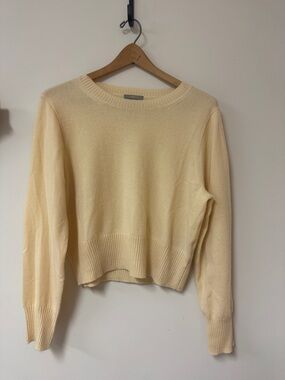J. Crew Pale Yellow Cashmere Crewneck Sweater